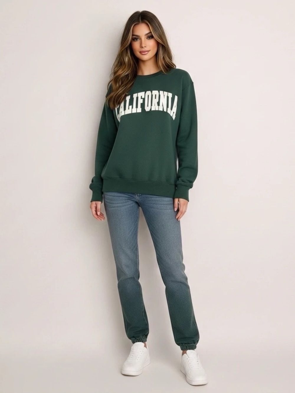 California Graphic Forest Green Crewneck Sweatshirt